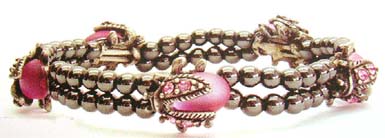   Magnetic hematite jewelry China discount factory wholesale pinky cat eye with double band magnetic hematite bracelet  