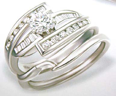 Distributor wholesale designer fashion wedding multi band clear cz ring  